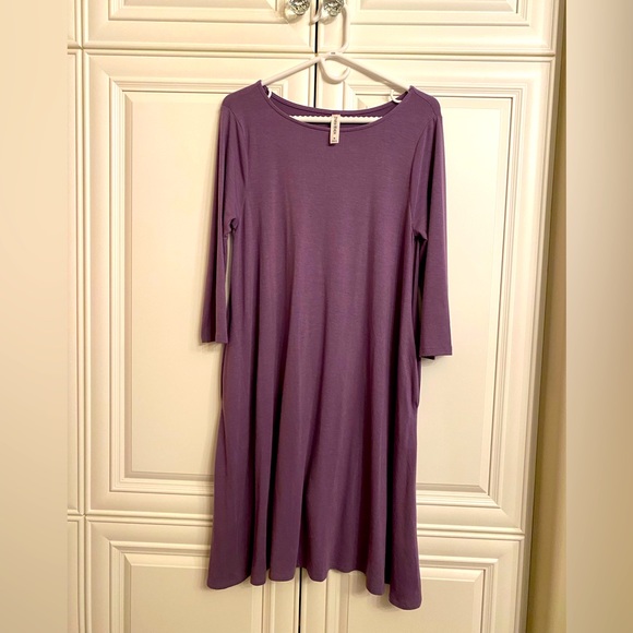 Zenana Premium Size Medium Tunic/Dress in a Lavender colour - Picture 1 of 7